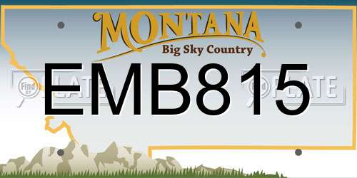 EMB815 Montana License Plate