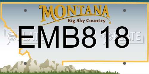 EMB818 Montana License Plate