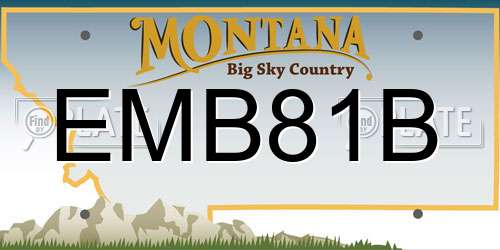 EMB81B Montana License Plate
