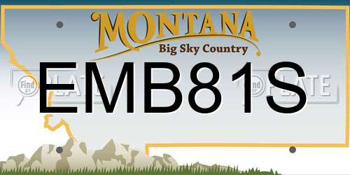 EMB81S Montana License Plate