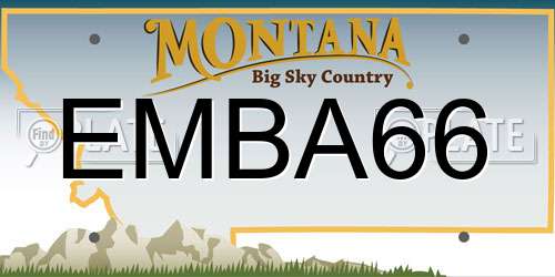 EMBA66 Montana License Plate