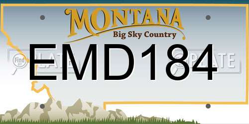 EMD184 Montana License Plate