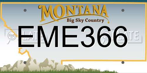 EME366 Montana License Plate