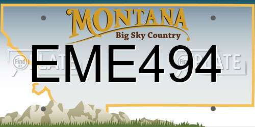 EME494 Montana License Plate