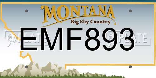 EMF893 Montana License Plate