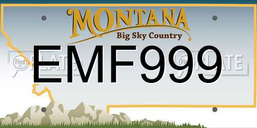 EMF999 Montana License Plate