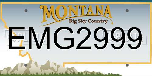 EMG2999 Montana License Plate