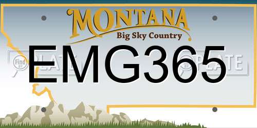EMG365 Montana License Plate