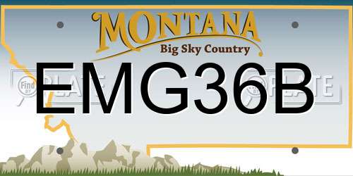 EMG36B Montana License Plate