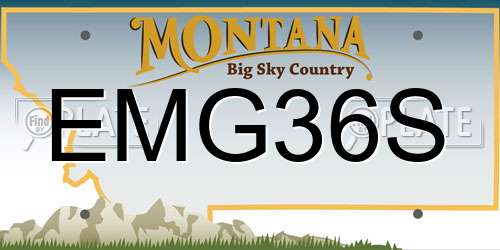 EMG36S Montana License Plate