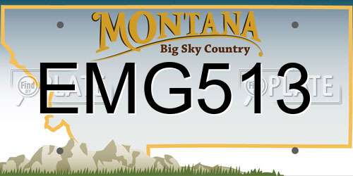 EMG513 Montana License Plate