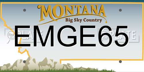EMGE65 Montana License Plate