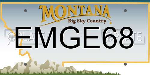 EMGE68 Montana License Plate