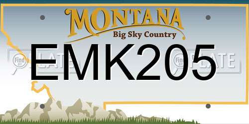 EMK205 Montana License Plate