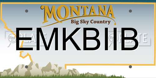 EMKBIIB Montana License Plate
