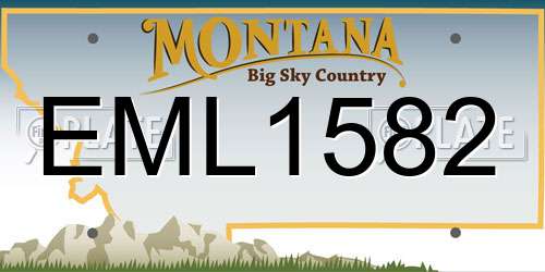 EML1582 Montana License Plate