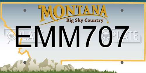 EMM707 Montana License Plate