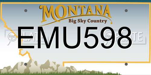 EMU598 Montana License Plate