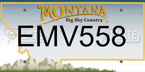 EMV558 Montana License Plate