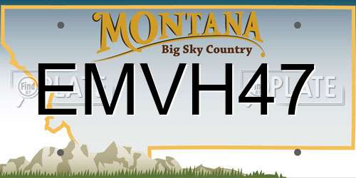 EMVH47 Montana License Plate