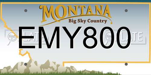 EMY800 Montana License Plate
