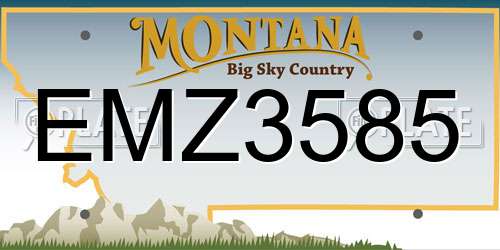 EMZ3585 Montana License Plate