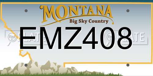 EMZ408 Montana License Plate