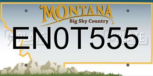 EN0T555 Montana License Plate