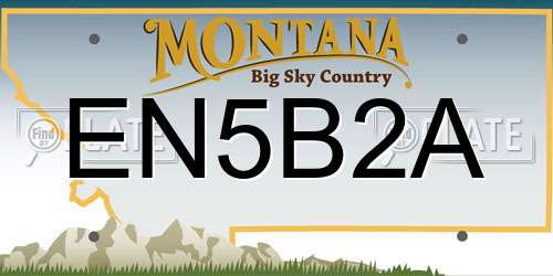 EN5B2A Montana License Plate