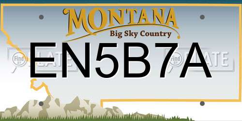 EN5B7A Montana License Plate