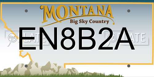 EN8B2A Montana License Plate