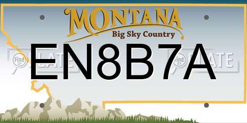 EN8B7A Montana License Plate