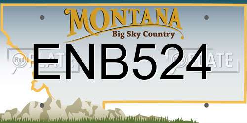 ENB524 Montana License Plate