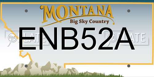 ENB52A Montana License Plate
