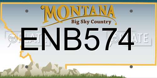 ENB574 Montana License Plate