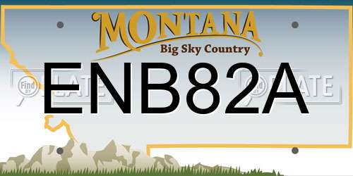 ENB82A Montana License Plate