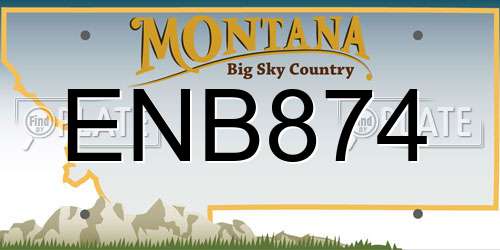 ENB874 Montana License Plate