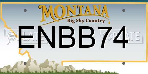 ENBB74 Montana License Plate