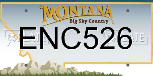 ENC526 Montana License Plate