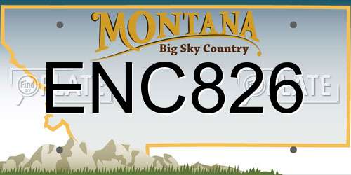 ENC826 Montana License Plate
