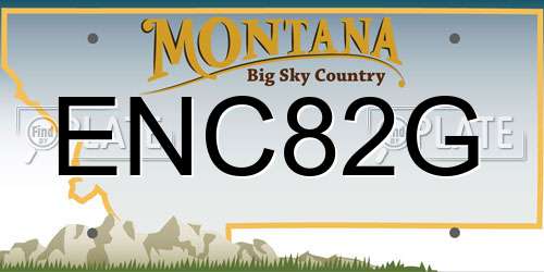 ENC82G Montana License Plate