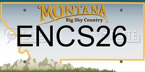 ENCS26 Montana License Plate