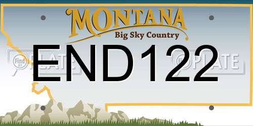END122 Montana License Plate