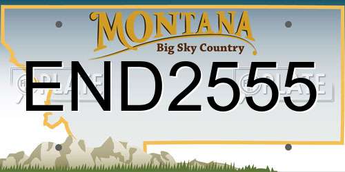 END2555 Montana License Plate