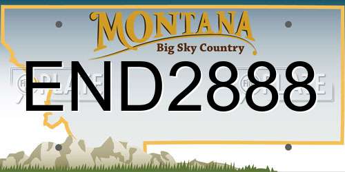 END2888 Montana License Plate