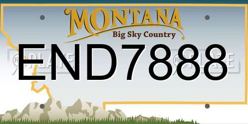 END7888 Montana License Plate