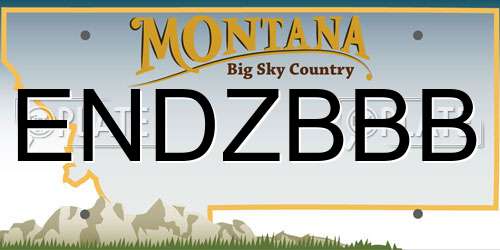 ENDZBBB Montana License Plate