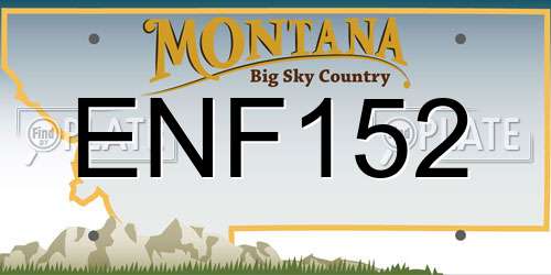 ENF152 Montana License Plate