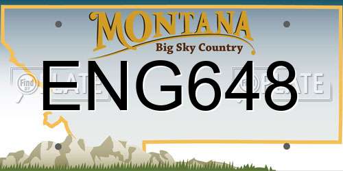 ENG648 Montana License Plate