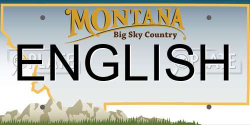 ENGLISH Montana License Plate